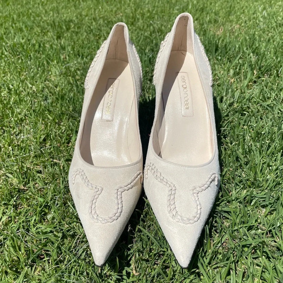 Rare⭐️ EUC Sergio Rossi Leather Suede Pointed Toe Pumps Size 10